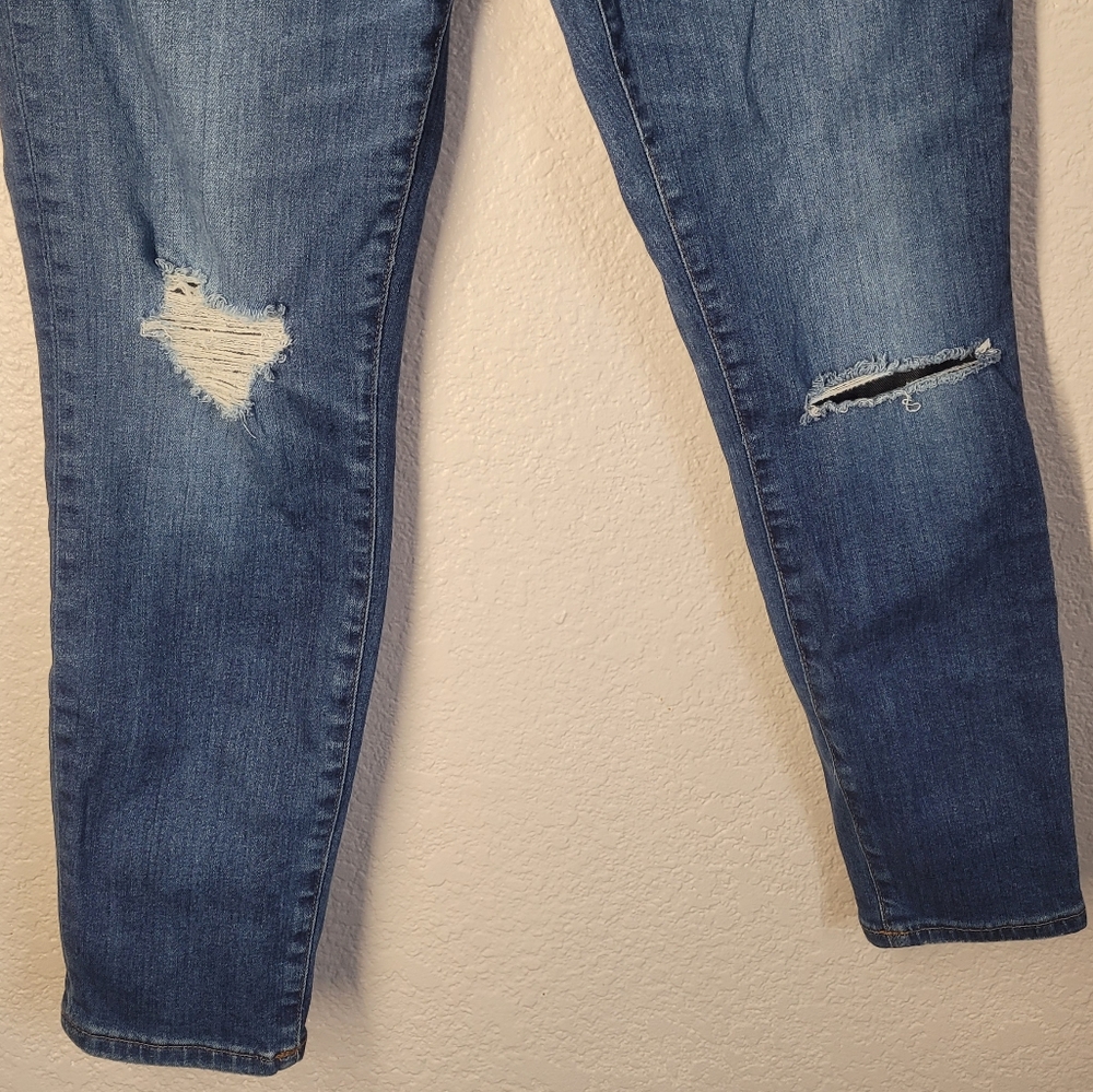 Madewell The Curvy Highwaist Perfect Vintage Busted Knee Blue Jeans - Picture 12 of 12